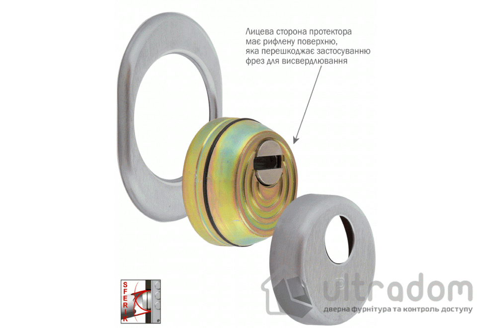 Протектор защитный DISEC SFERIK BDS16/4 OVAL, хром чёрный