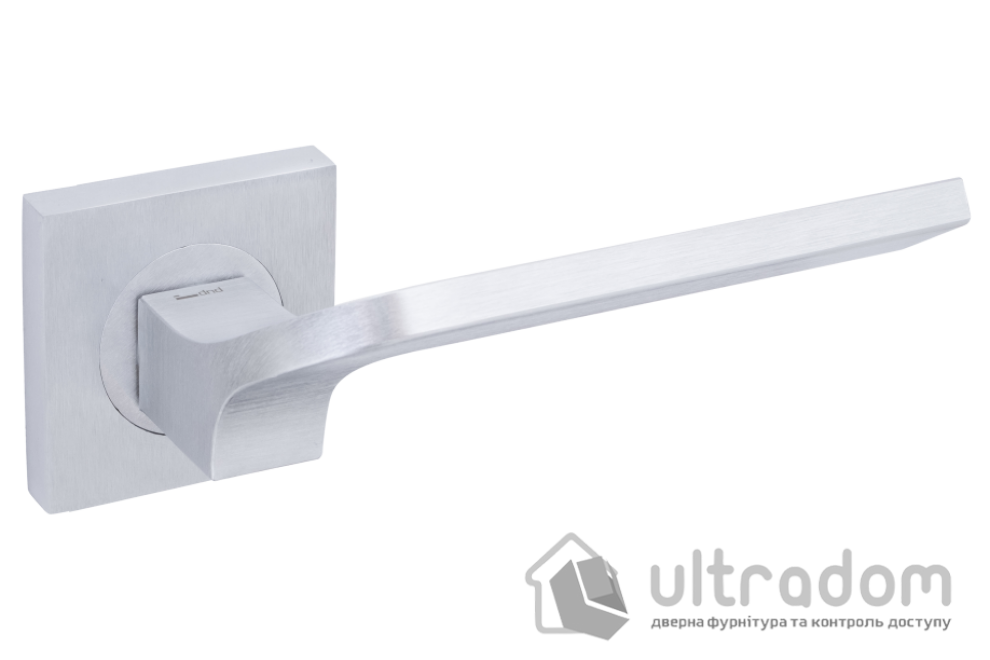 Дверная ручка DND by Martinelli JOY 02 на квадратной розетке 55 мм, матовый хром (JO55-ZCS)