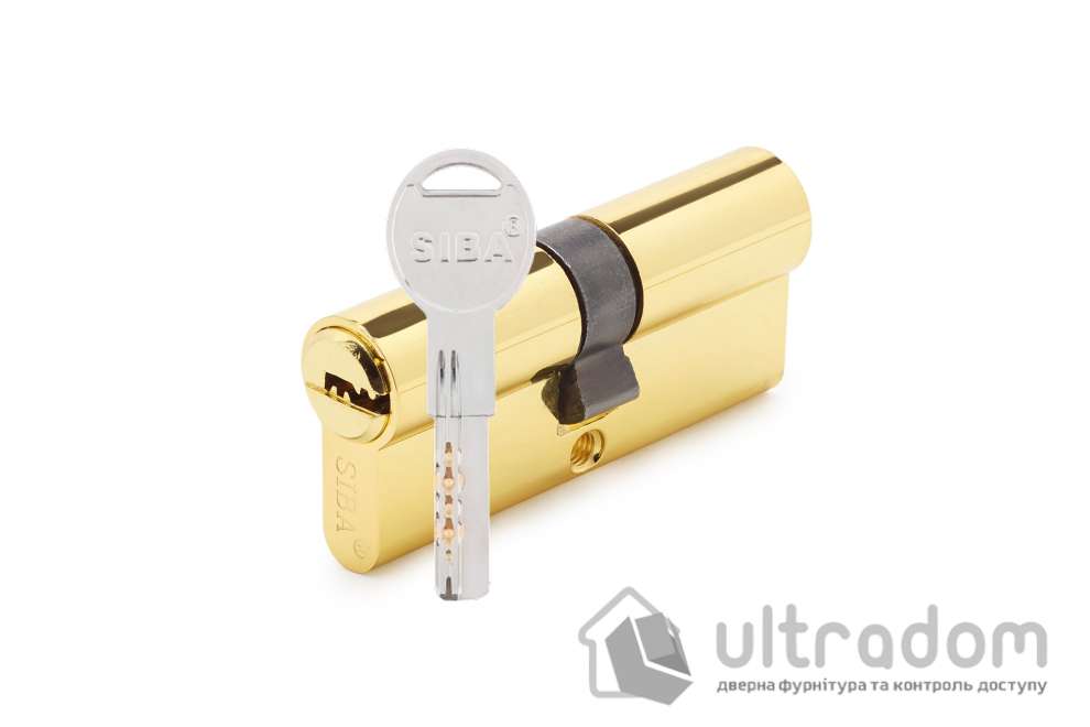 Цилиндр дверной SIBA перфорированный ключ-ключ 70 мм (35х35) латунь полированная (30.10.30/BZ)