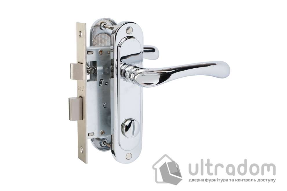 Комплект межкомнатных ручек SIBA Palermo WC 62 мм с механизмом, хром (Z14-5K-07-07+105070SN)