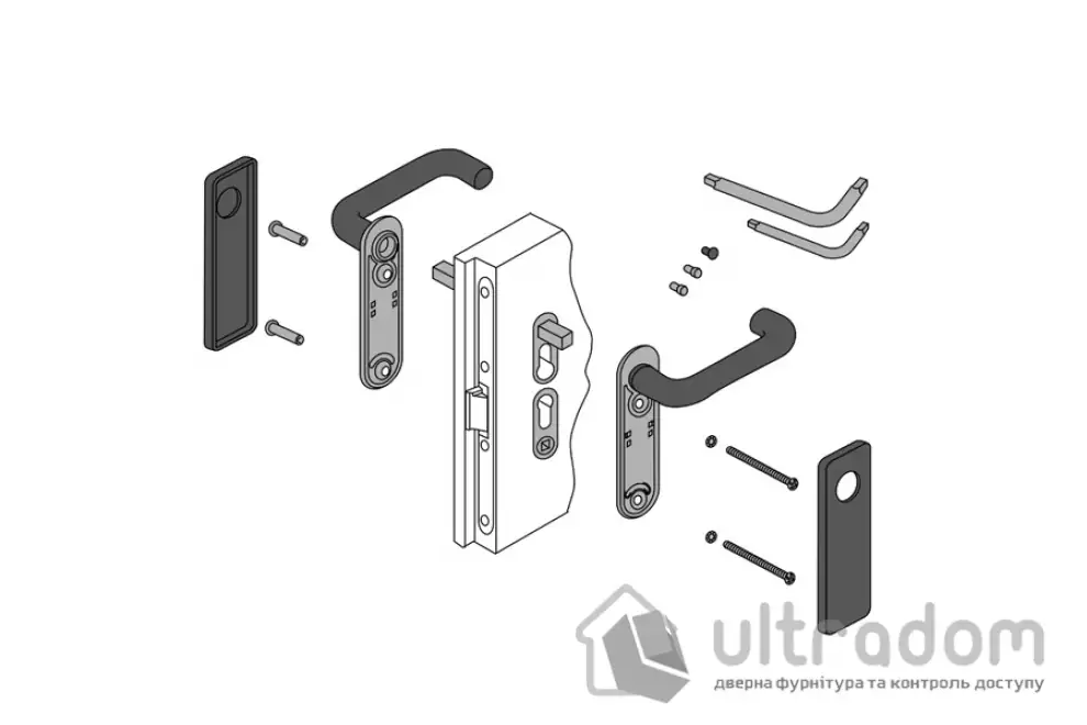 Ручки противопожарные MARVON SP3 глухая, черный матовый