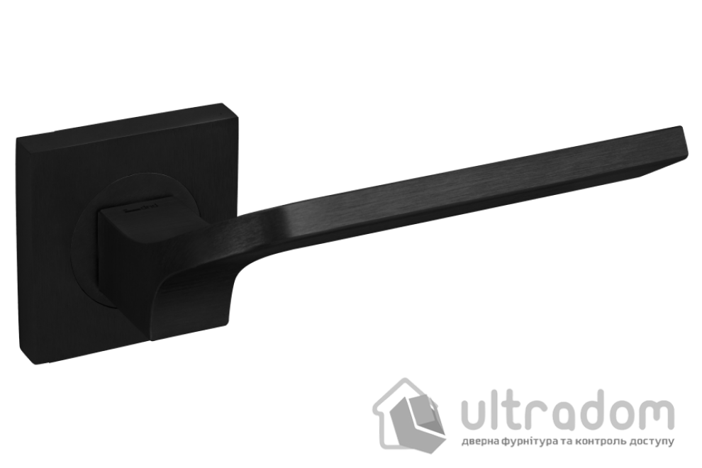 Дверная ручка DND by Martinelli JOY 02 на квадратной розетке 55 мм, чёрная (JO55-ZNE)