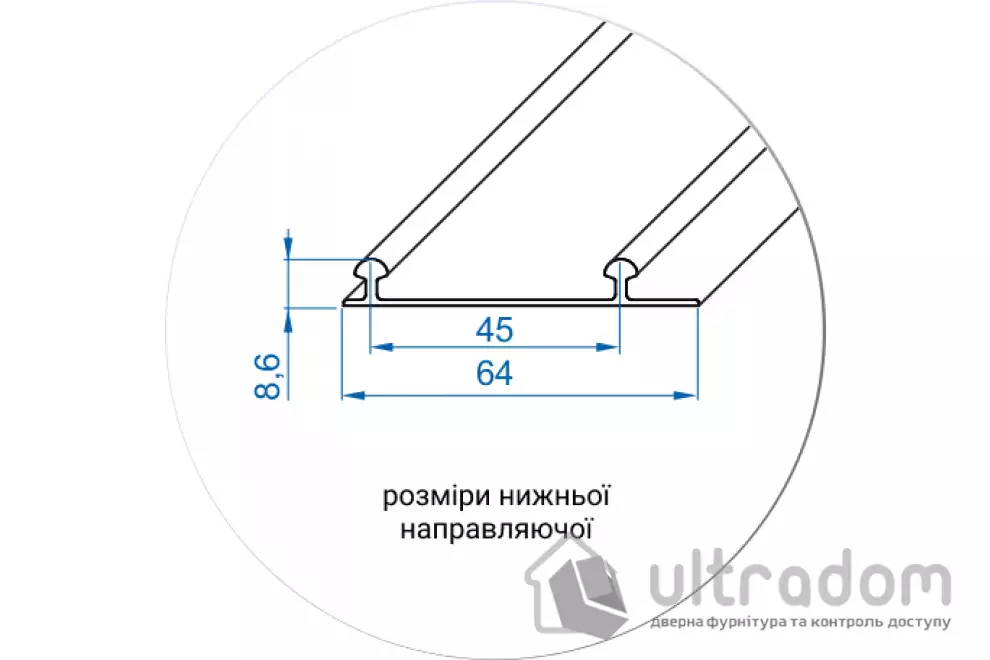 Комплект фурнитуры для шкафа-купе L1800*H2700 Valcomp ARES 3, 2 двери (212-136)