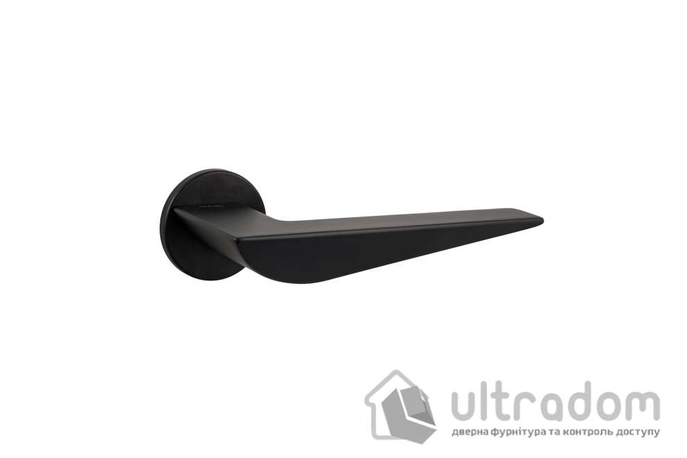 Дверная ручка на розетке Unique VEGAS черная (VEGRO24SB-ZRA9005O)