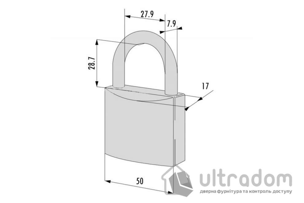 Замок навесной CISA LL POP 21010.50 (50 мм, 2 ключа)