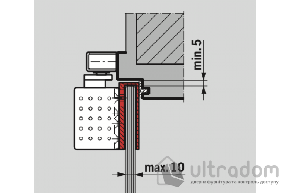 Монтажная пластина Dorma для TS92 на стеклянную дверь