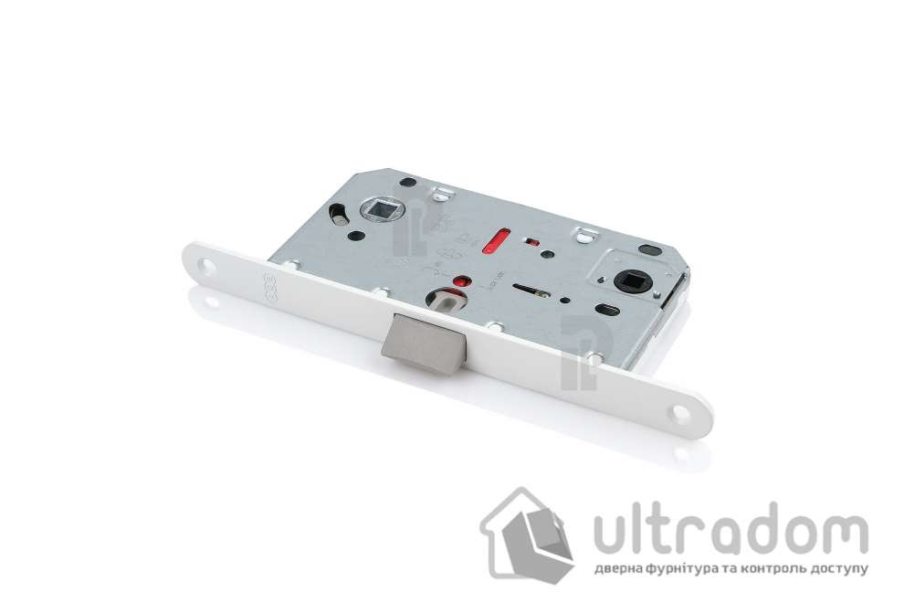Врезной межкомнатный замок WC AGB Mediana Evolution, 96/50 мм, белый (B01102.50.FM)