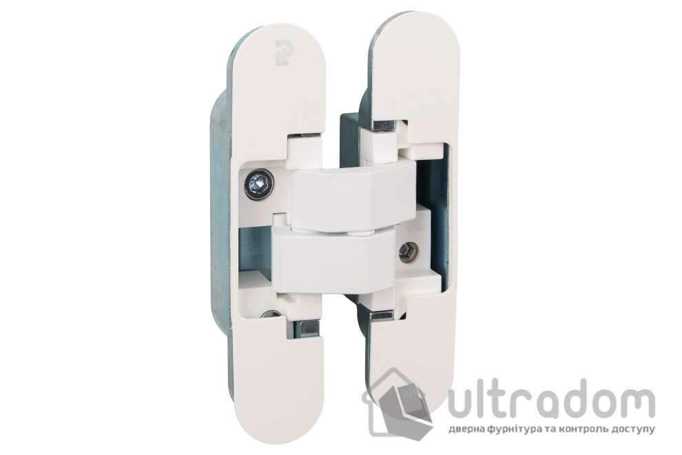 Скрытая петля Profitlock PL140 3D – 24×110 мм, для дверей 40 кг, белая матовая (PL140.WH)
