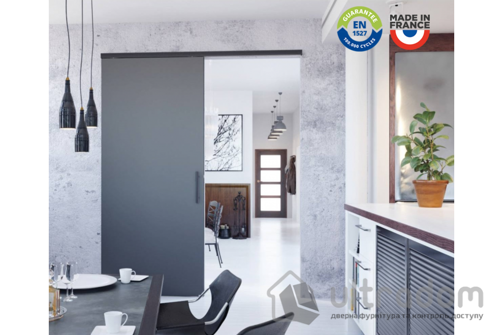 Комплект раздвижной системы Mantion SAF-SLIM для дверей до 1030 мм/80 кг, черный (SAF-S82C/195)