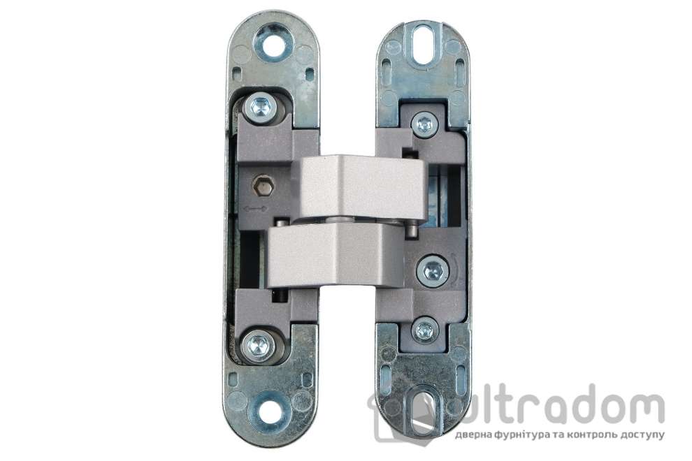 Скрытая петля Profitlock PL150 3D – 24×110 мм, для дверей 40 кг, матовый хром (PL150.SC)