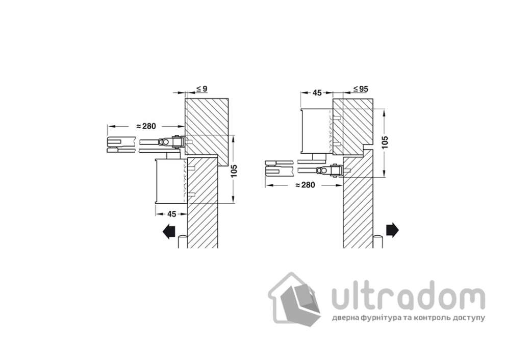 Доводчик дверной Dorma TS 72 EN2-4, дверь до 80 кг (корпус)