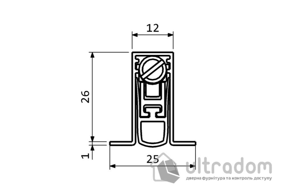 Автоматический врезной порог SIPAM MOD 101SF, 600мм, 60-40см (DS-101SF30RTN600)