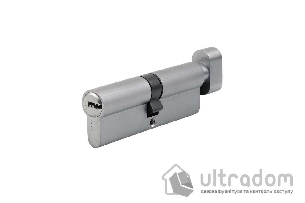 Цилиндр дверной SIBA ключ-вороток 90 мм (45х45Т) матовый никель (40.10.40/BTSCZ)