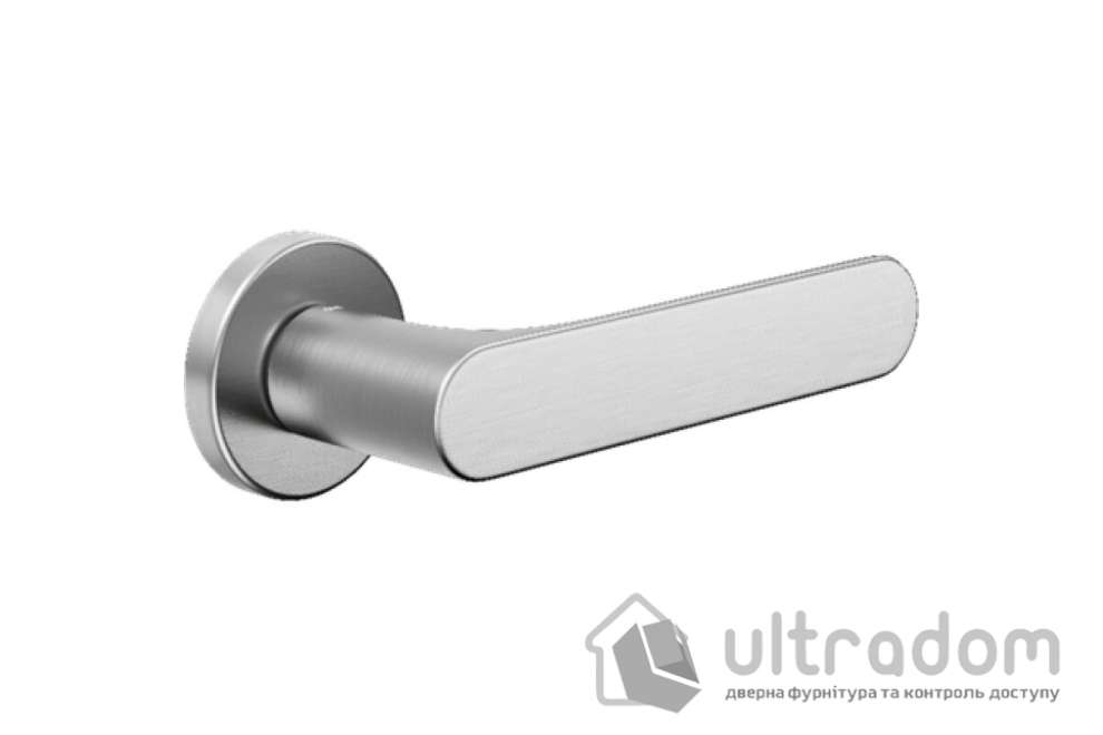 Дверная ручка DND by Martinelli SPOT на круглой розетке VIS матовый хром