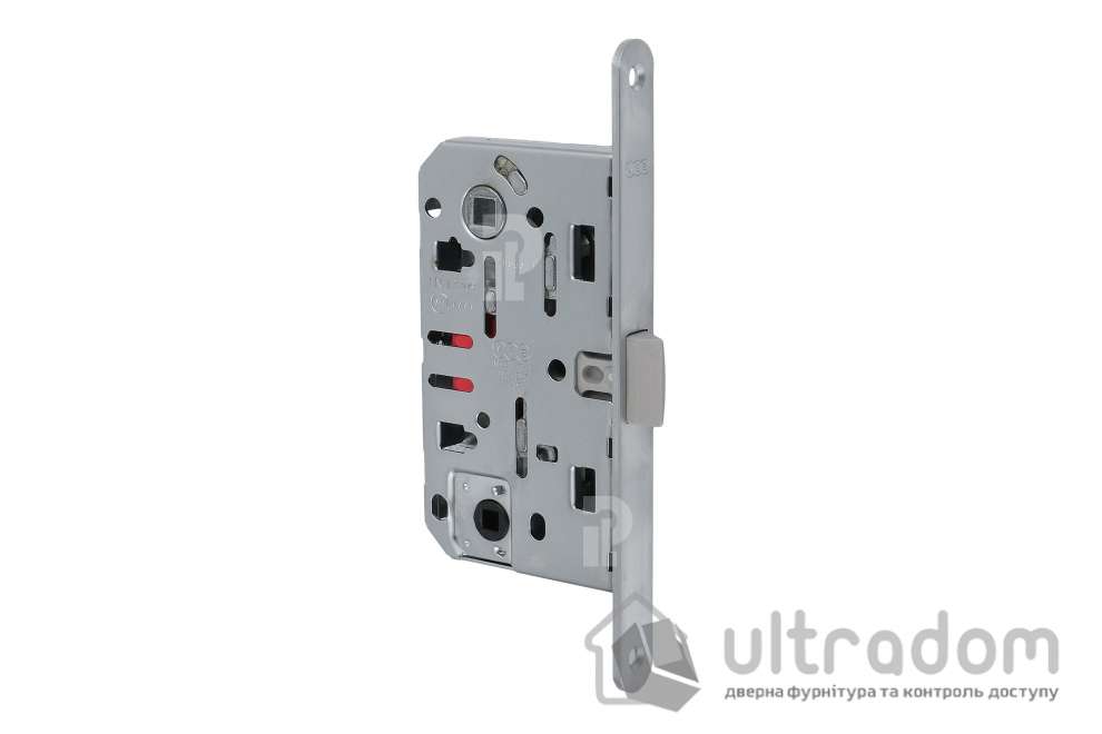 Врезной межкомнатный замок WC AGB Mediana Evolution, 96/50 мм, матовый хром (B01102.50.34)