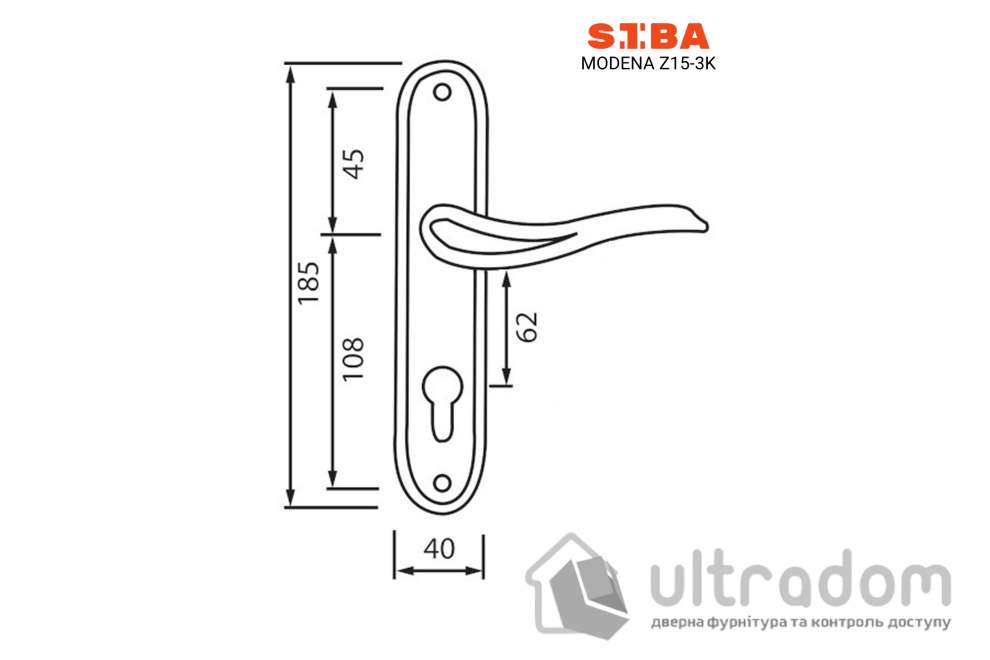 Дверная ручка на планке под ключ (55-92 мм) SIBA Modena, матовый кофе/тёмное золото