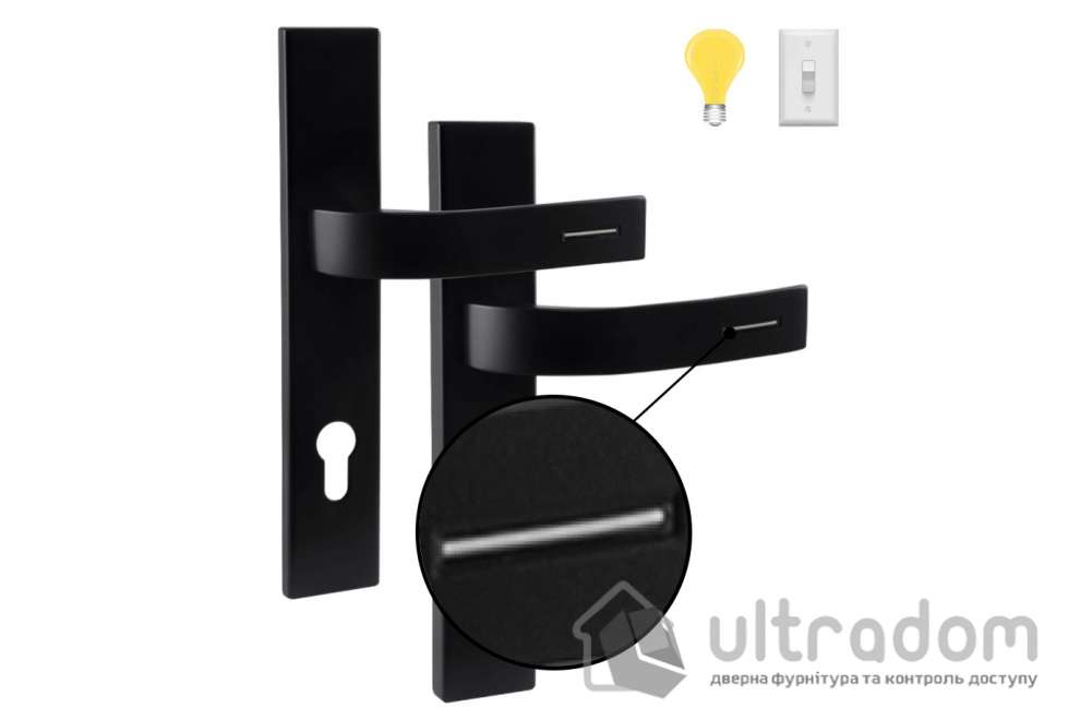 Дверная ручка ROSTEX RN1/RN4 LUMINO RN ручка-ручка 85 мм черная