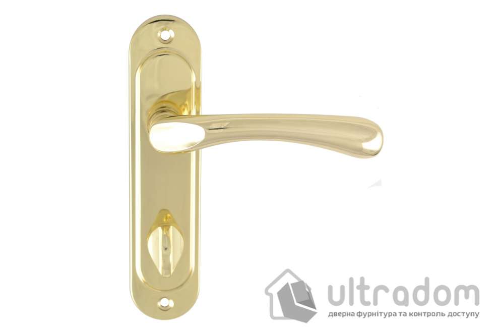 Ручка межкомнатная WC (62мм) на планке SIBA Palermo, полированная латунь (Z14 5K 01 01)