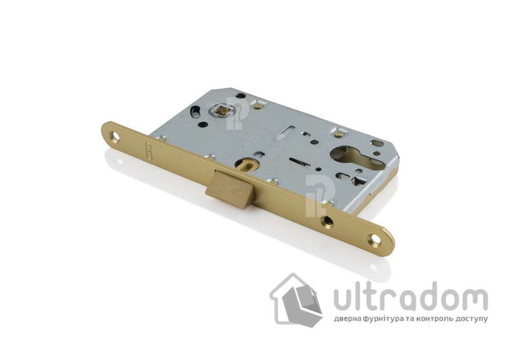 Врезной межкомнатный замок AGB Mediana Evolution PZ, 85/50 мм, матовая латунь (B01103.50.23)