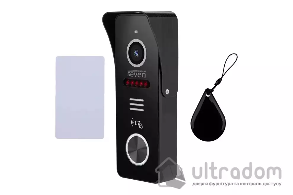 Вызывная панель домофона со встроенным считывателем карт MIFARE SEVEN CP-7503F RFID black