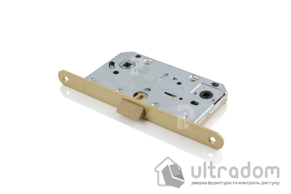 Врезной межкомнатный замок WC AGB Mediana Evolution, 96/50 мм, матовая латунь (B01102.50.23)