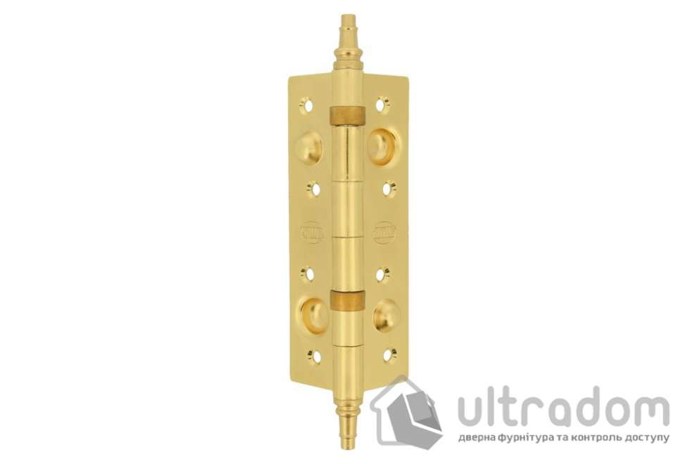 Петля дверная 150 мм AMIG мод.567 универсальная с противосрезами, 2BB, золото (3499)