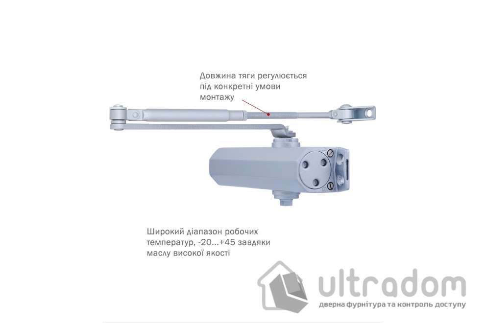 Доводчик дверной RYOBI D-2005V BC EN3/4/5 дверь до 100 кг