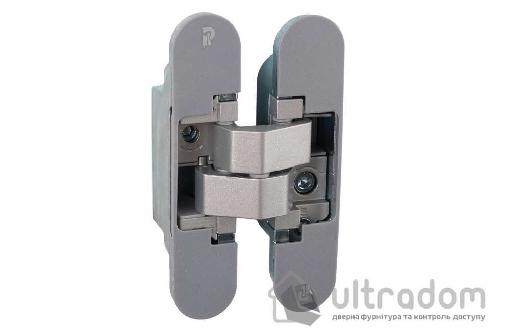 Скрытая петля PL160 3D – 24×110 мм, для дверей 60 кг, матовый хром