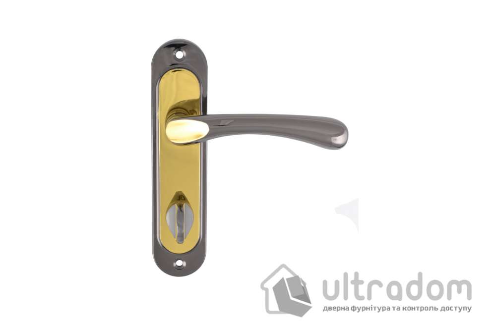 Комплект межкомнатных ручек SIBA Palermo WC 62 мм с механизмом, графит/латунь (Z14-5K-06-09+105070РВ)