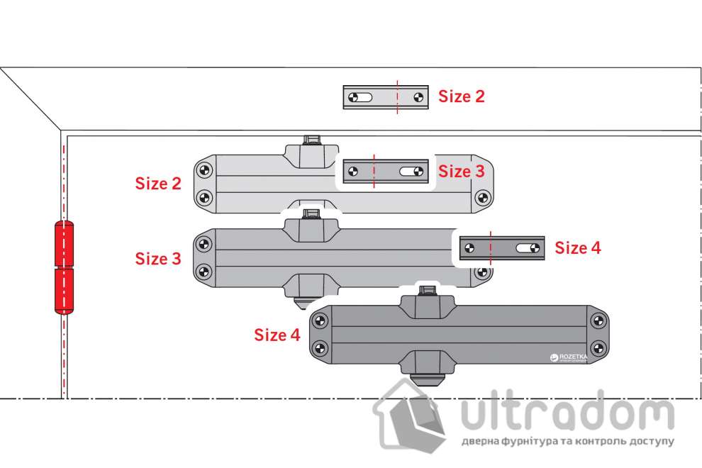 Доводчик дверной Dorma TS Compakt EN2/3/4,  дверь до 80 кг