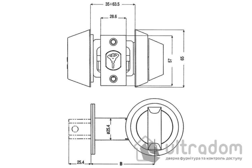 Замок - задвижка Mul-T-Lock HERCULAR Dead BOLT матовый никель