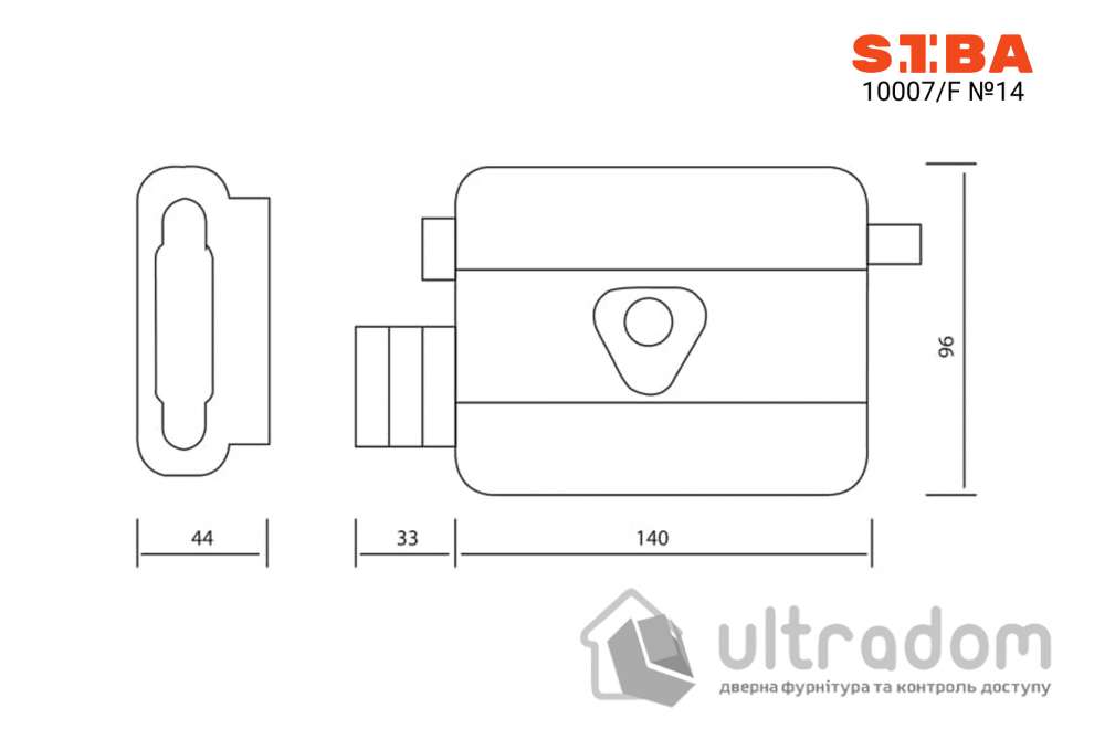 Замок накладной SIBA 10007/F NO:14 с защёлкой