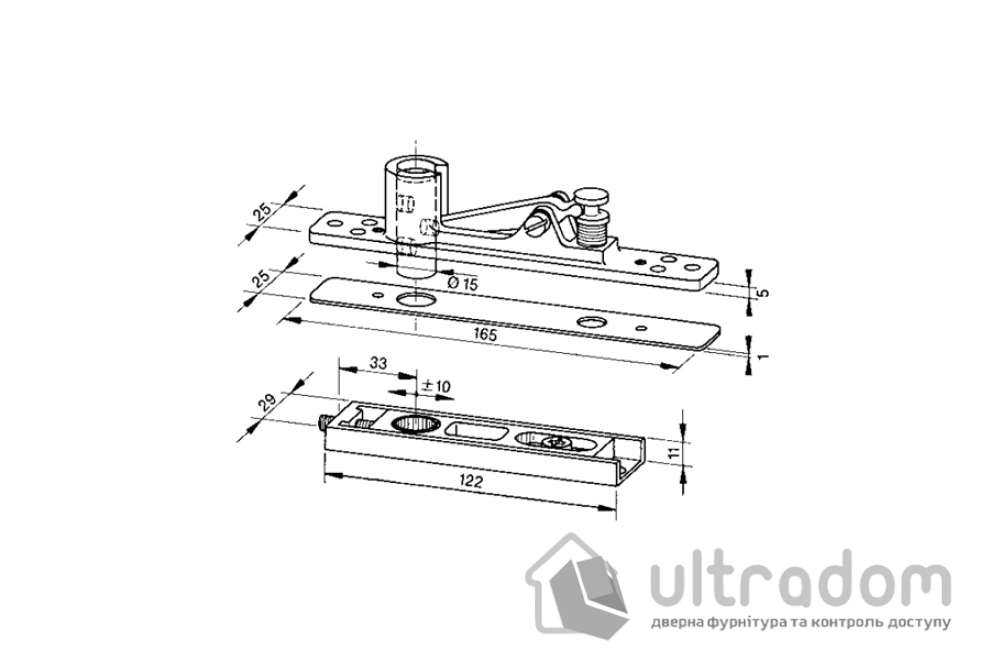 Верхняя петля Dorma 8066, сталь