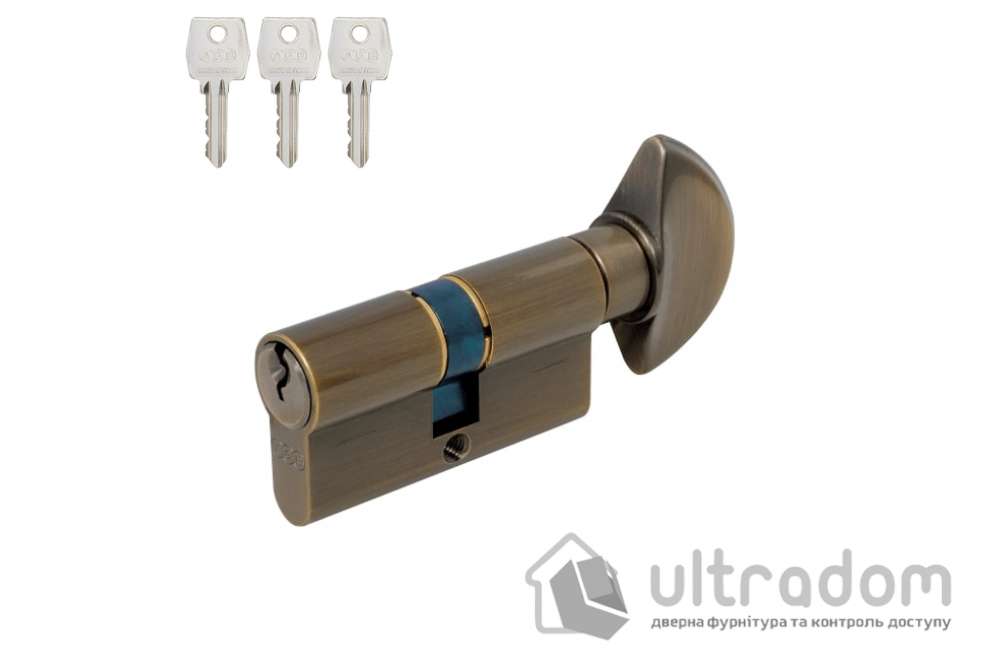 Цилиндр замка AGB SCUDO 600 60 мм (30х30Т), ключ-тумблер, зеленая бронза (С6AL12.25.25)