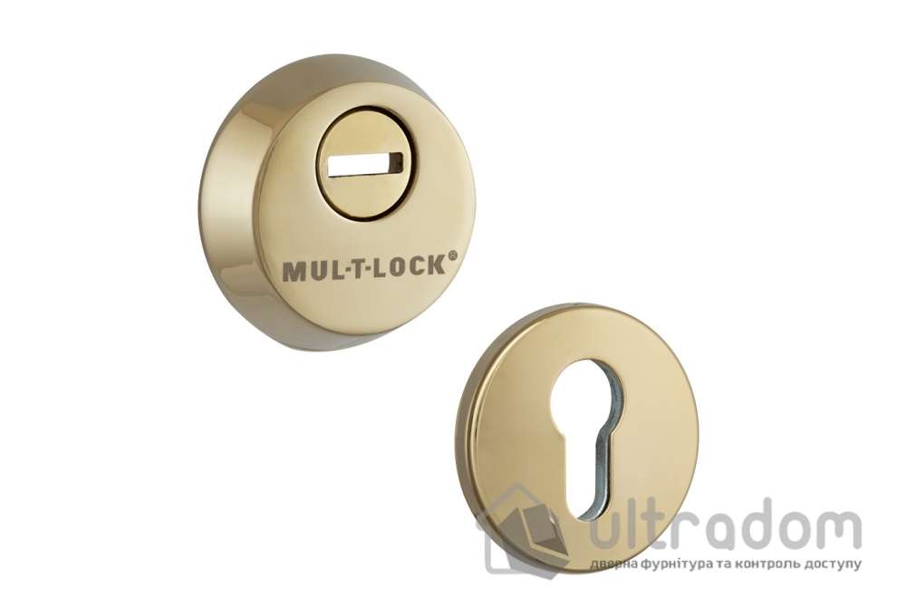 Броненакладка для цилиндра Mul-T-Lock SL3, латунь полированная
