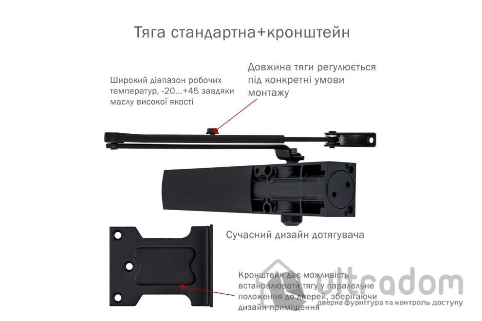 Доводчик дверной RYOBI D-1200 P(U) EN 2/3/4 дверь до 80 кг