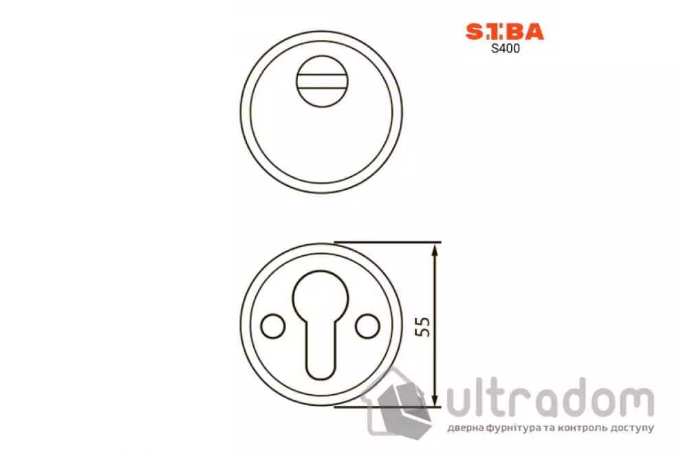 Броненакладка для цилиндра SIBA S400, хром полированный (S400 CP NEW)
