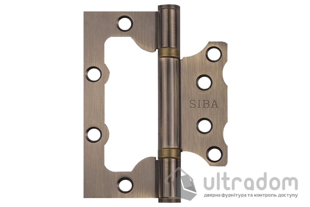 Петля дверная SIBA 100 мм универсальная накладная, античная бронза (2BB 4"х3"х2,5mm FHP AB)