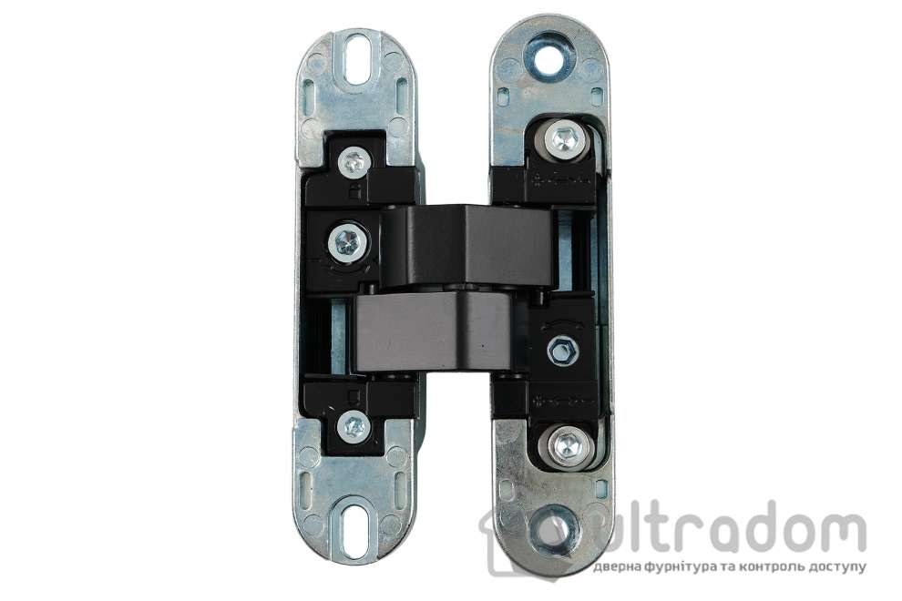 Скрытая петля Profitlock PL160 3D – 24×110 мм, для дверей 60 кг, чёрная матовая (PL160.BL)