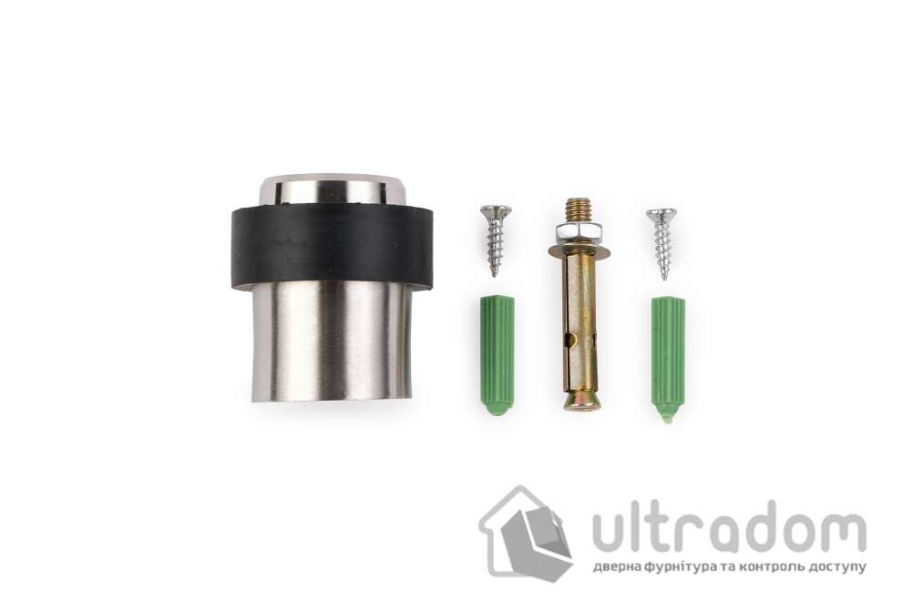 Упор дверной напольный SIBA SB-DS 303, Ø32×46 мм, нержавеющая сталь SS201