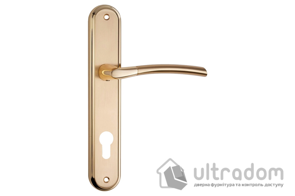 Ручка на планке под цилиндр (72 мм) SIBA LUCCA, матовое золото/золото (Z20 3 21 11|72)