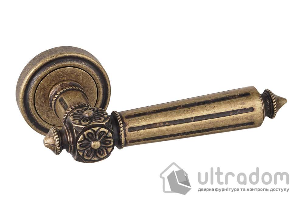 Ручка дверная на розетке SIBA RIMINI античная бронза матовая