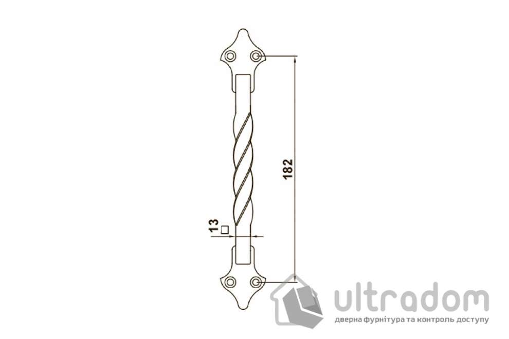 Ручка-скоба кованая AMIG мод.1002, античная бронза