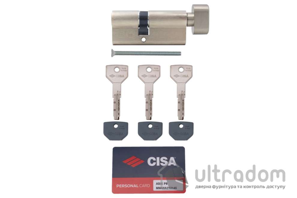 Цилиндр дверной CISA ASIX P8 ключ-тумблер, 70 мм