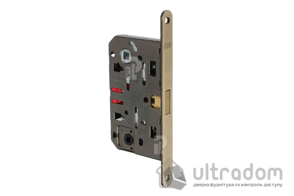 Врезной магнитный замок WC AGB Mediana Polaris XT, 96/50 мм, античная бронза (B06102.50.12)