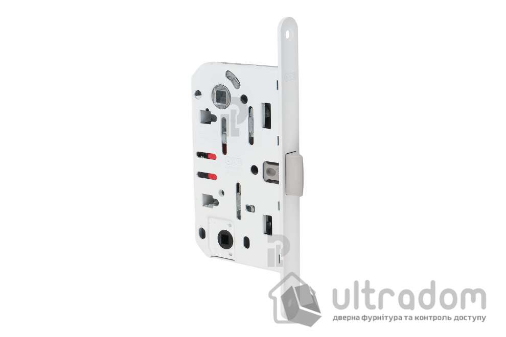Врезной межкомнатный замок WC AGB Mediana Evolution, 96/50 мм, белый (B01102.50.FM)