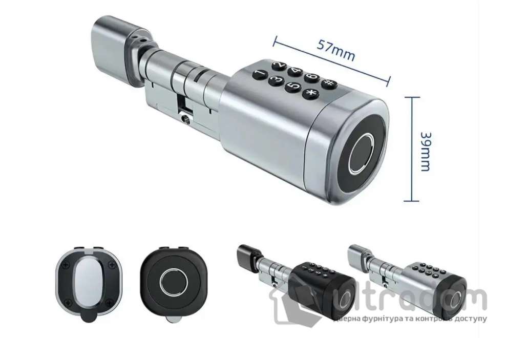 Умный биометрический замок (цилиндр) SEVEN LOCK SL-7774BF (100-150мм) silver