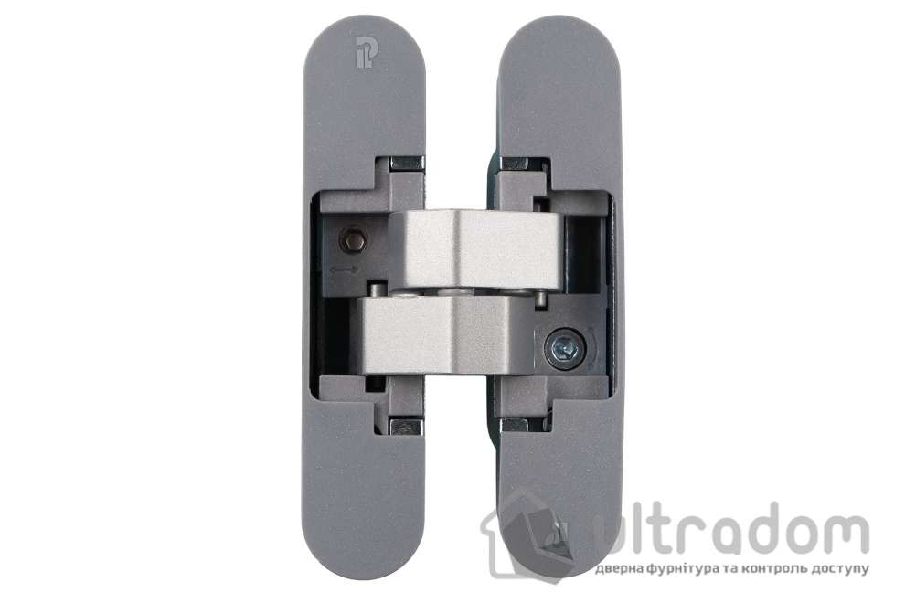 Скрытая петля PL140 3D – 24×110 мм, для дверей 40 кг, матовый хром