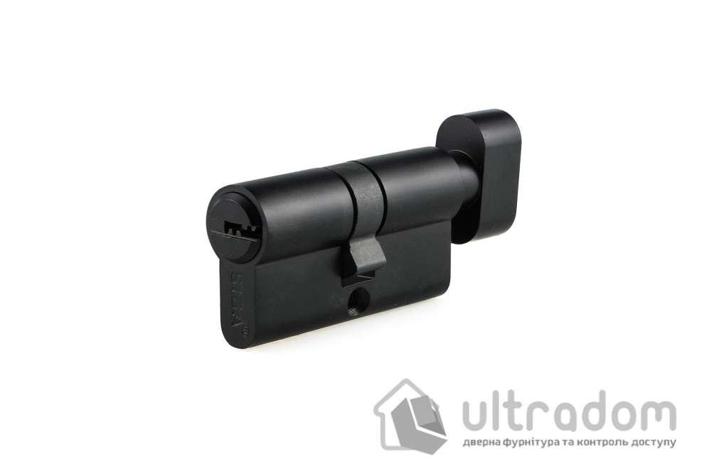 Цилиндр дверной SIBA перфорированный ключ-вороток 70 мм (30х40Т) чёрный матовый (25.10.35-/BTMBZ-5к)