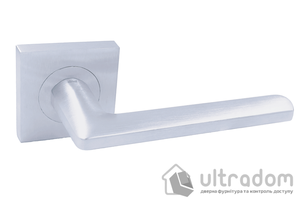 Дверная ручка DND by Martinelli LUCE P 02 на квадратной розетке 55 мм, матовый хром